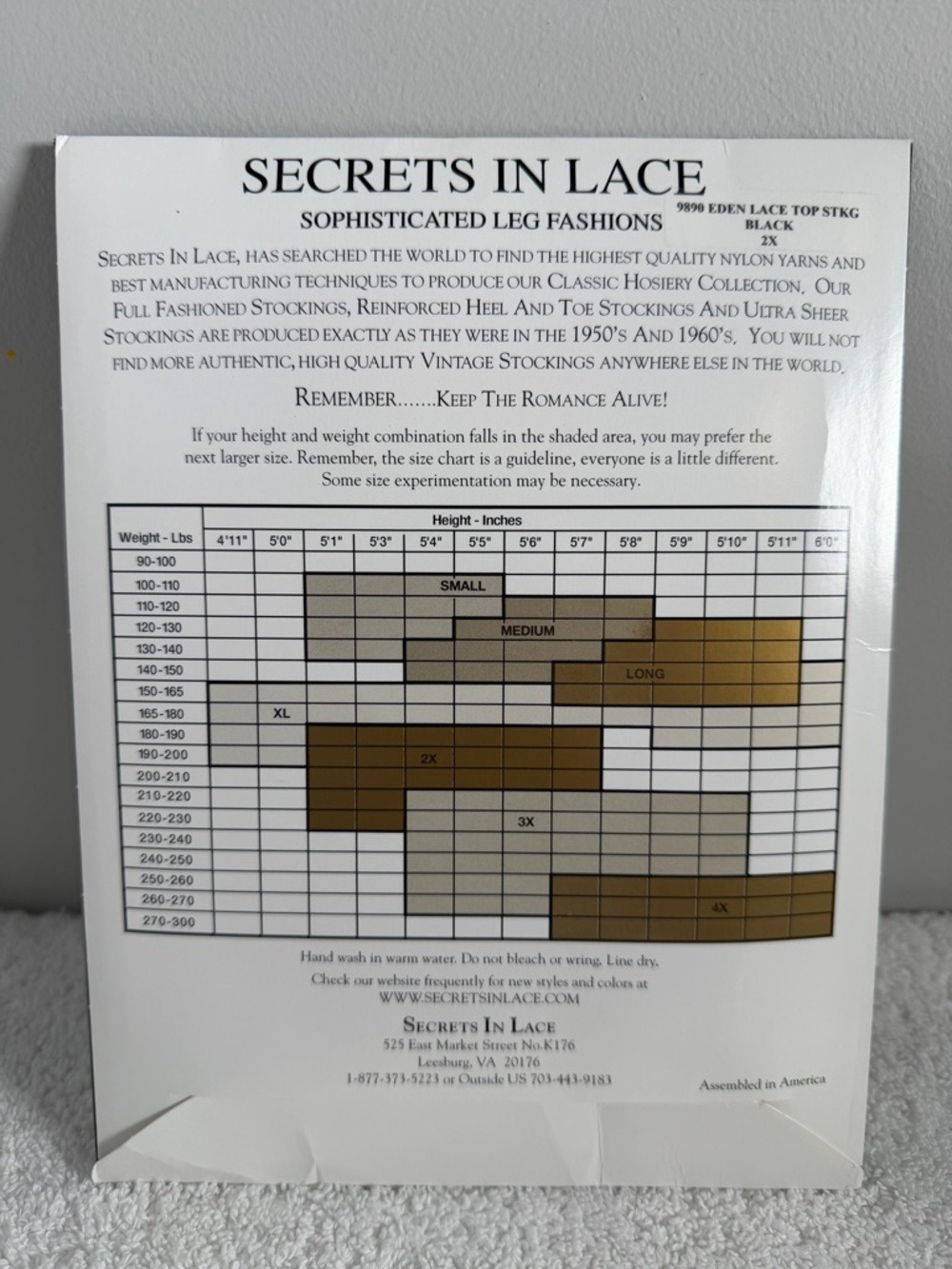 Secrets in Lace Black Lace top stockings 2x - Picture 3 of 3